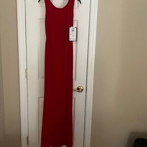 Red Backless Gown